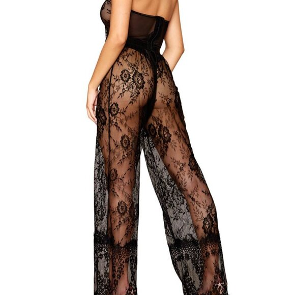 Dreamgirl Lace Jumpsuit & Panty - Small - Picture 2 of 2